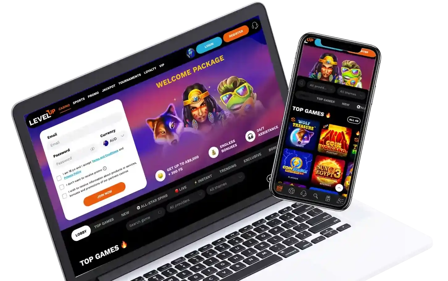 LevelUp Casino App Screenshot
